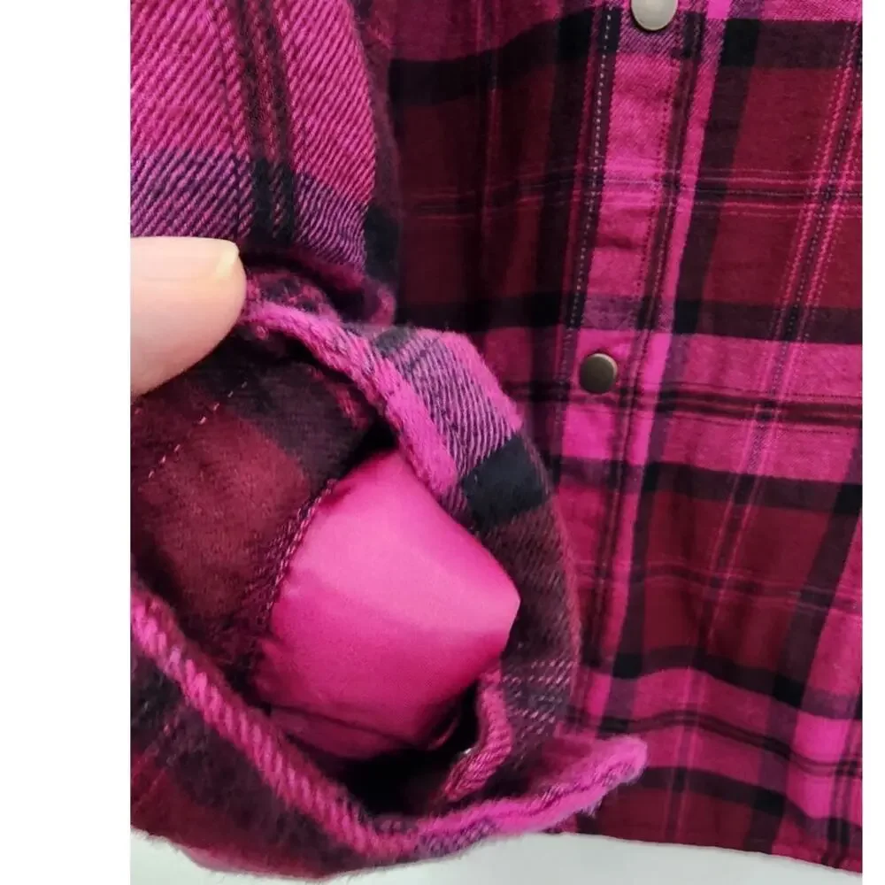 New NWT The‎ Childrens Place Girls Sherpa Lined Plaid Flannel Size large 10-12